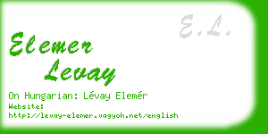 elemer levay business card