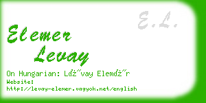 elemer levay business card